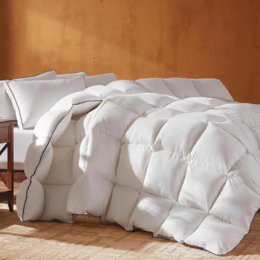 Duvet Insert White - Goose Feather Down Fiber Cotton Comforter