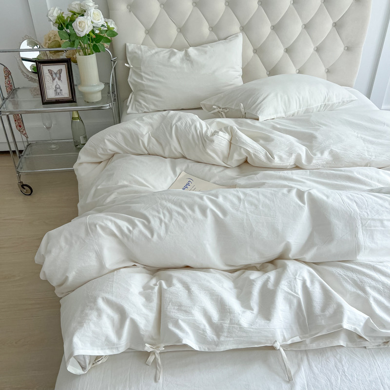 Home Textiles Luxury - White Minimalist Comforter Cover Set Twin