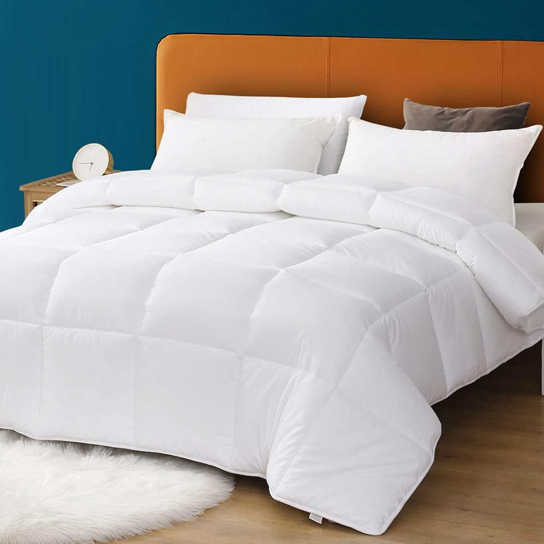 Duvet Insert White - All Season Cotton Queen Comforter -