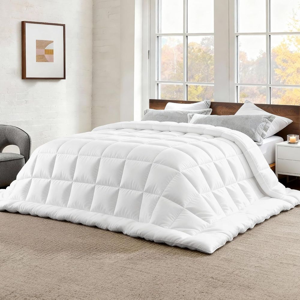 Duvet Insert White - Quilted Oversized Queen Duvet Insert -