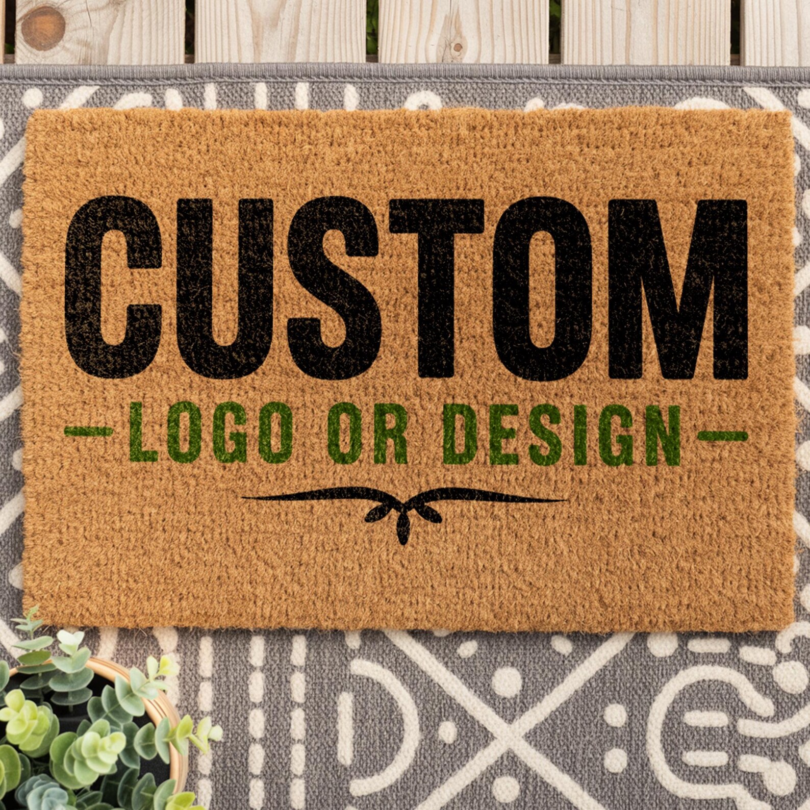 Home Textiles Company - Customized Coir Doormat Logo Text Number