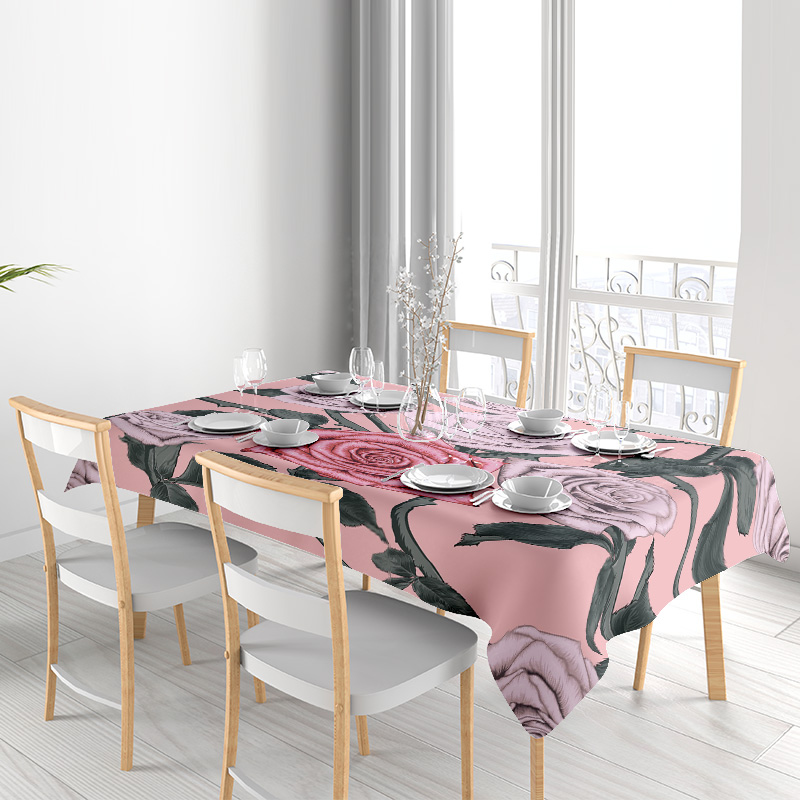 Pink Floral Tablecloth with Pi - Home Textiles Com review and price