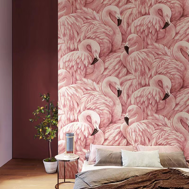 Nordic Ins Pink Flamingo Wallp - Home Textiles Store review and price