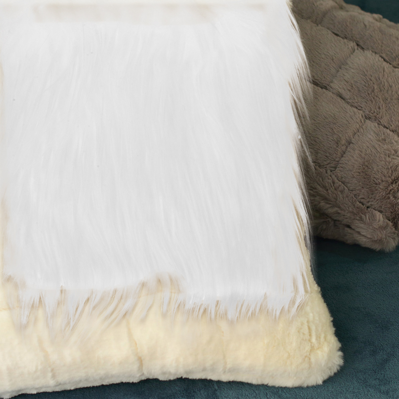2Pcs Long Pile Synthetic Squar - Home Textiles And Decor review and price