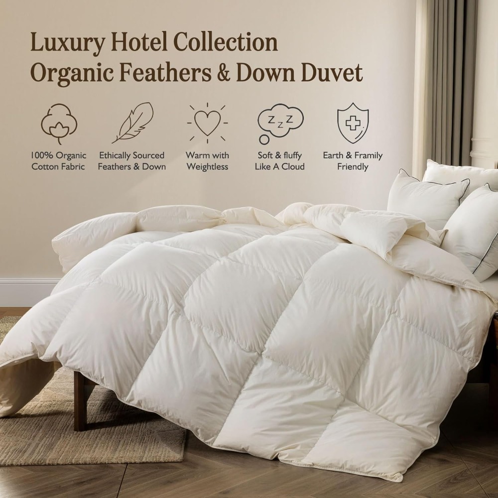 Organic Feather Down Comforter - Duvet Insert White review and price
