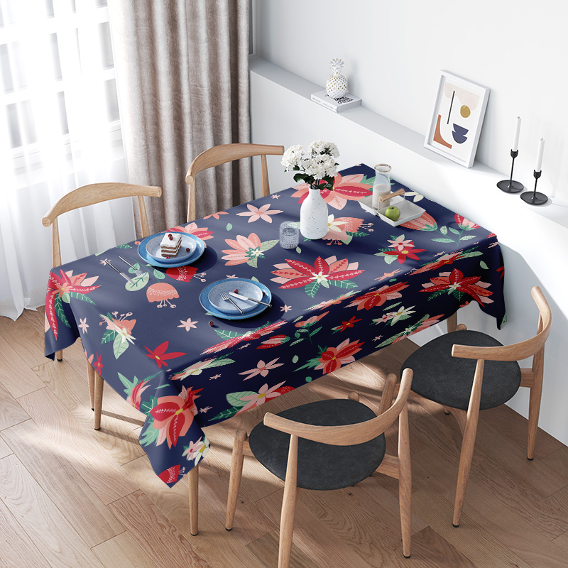 Blue Floral TableclothModern P - Home Textiles Com review and price