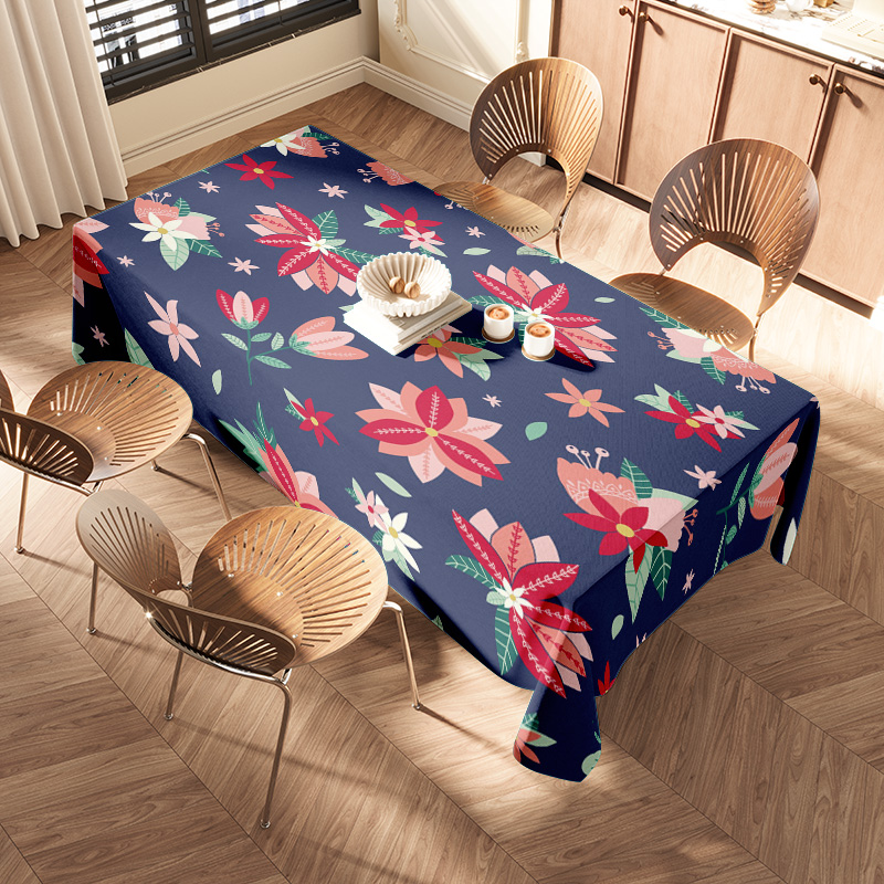Blue Floral TableclothModern P - Home Textiles Com review and price