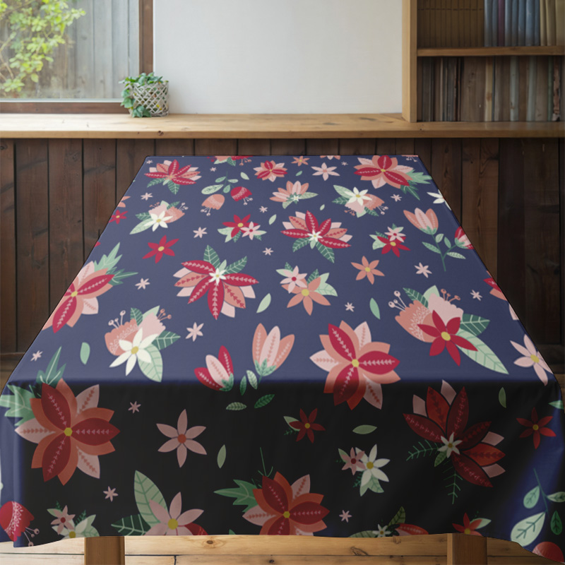 Blue Floral TableclothModern P - Home Textiles Com review and price