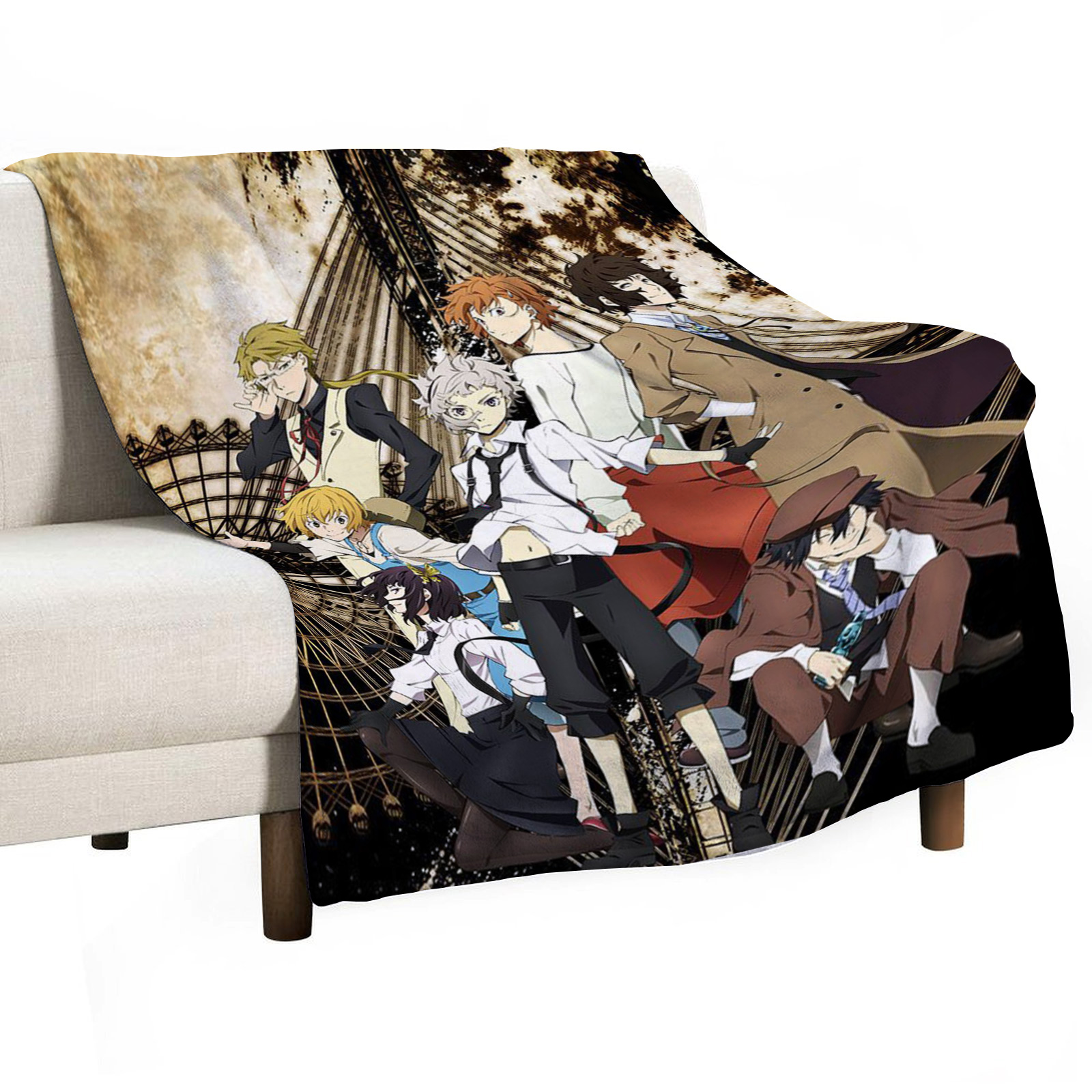 Bungo Stray Dogs Sofa Throw Bl - Home Textiles Luxury review and price
