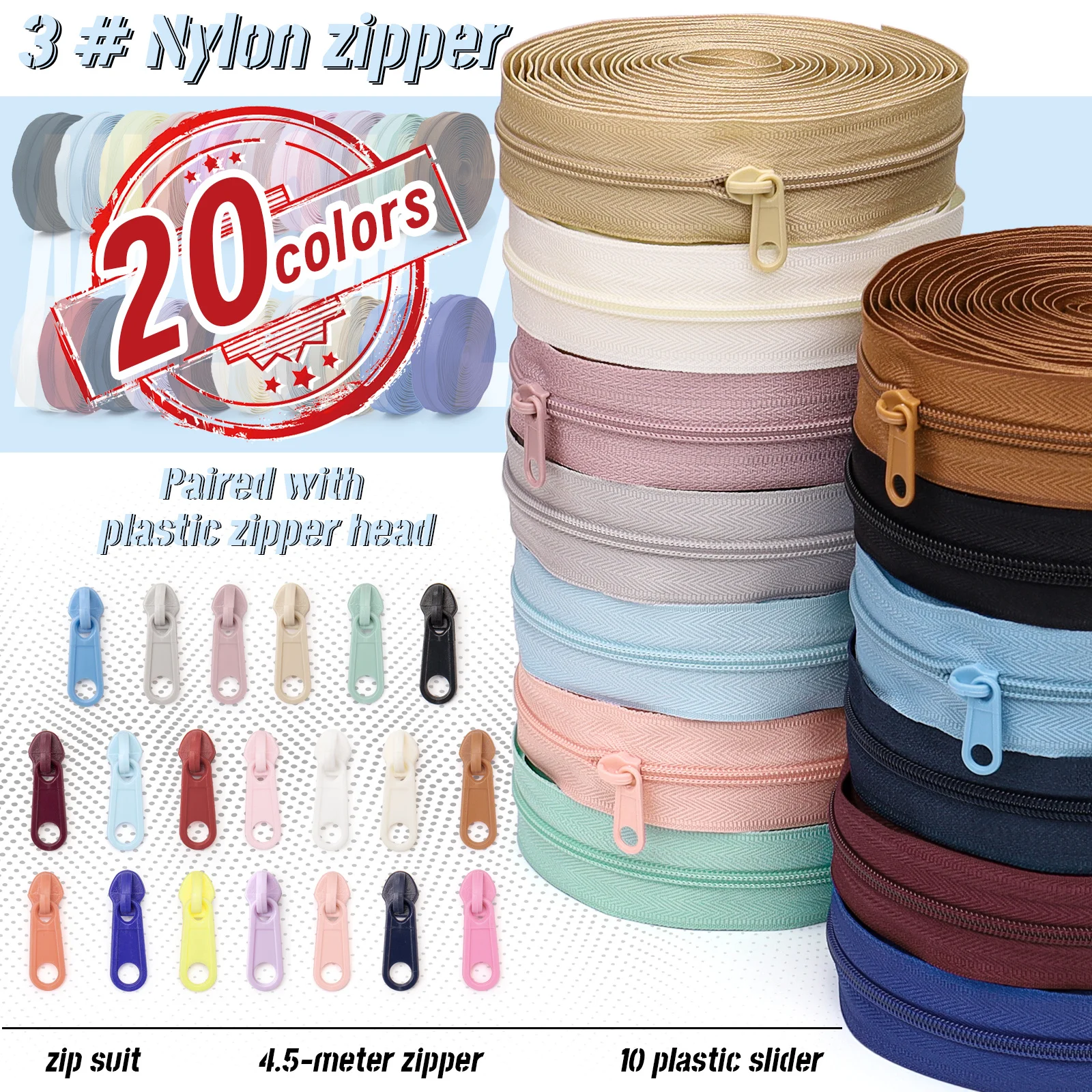 1 group = 4.5m zipper + 10 pla - Home Textiles Group review and price