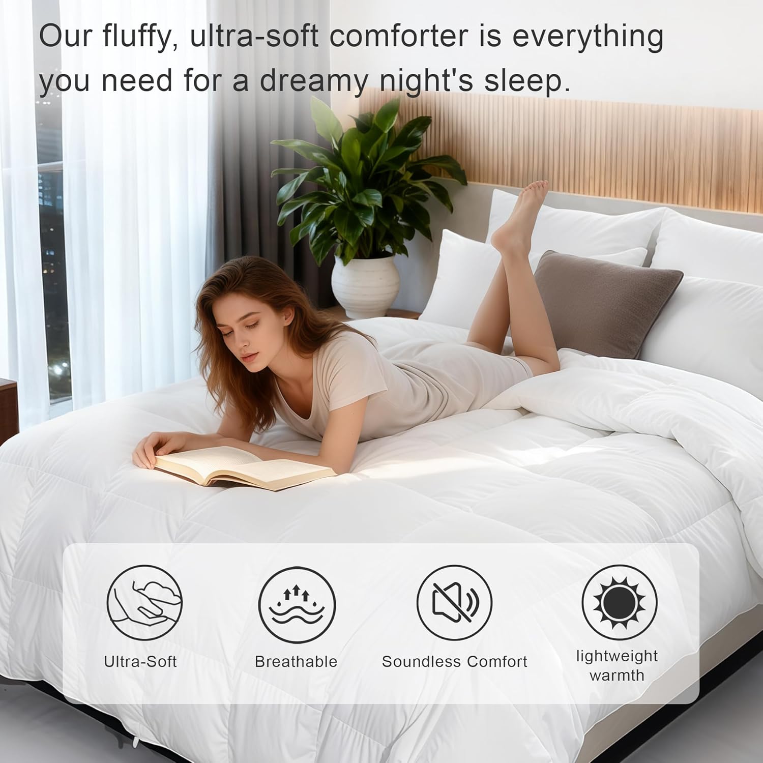 All-Season Goose Feather Down  - Duvet Insert White review and price