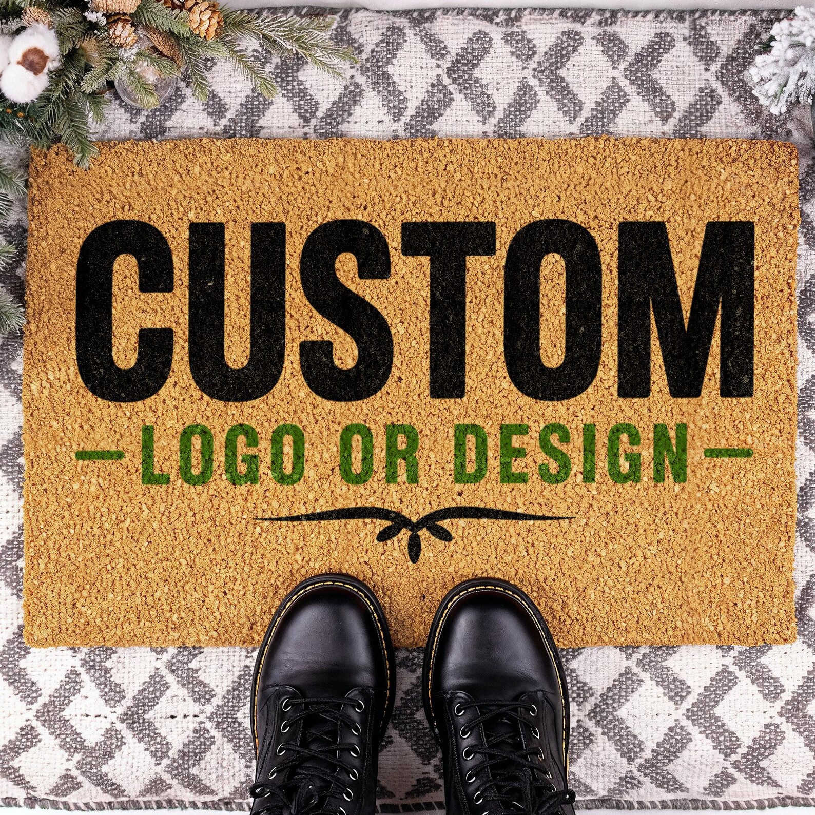 Customized Coir Doormat Logo T - Home Textiles Company review and price